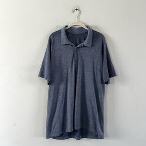 Lululemon Metal Vent Tech Polo Blue Performance Golf Mens Short Sleeve